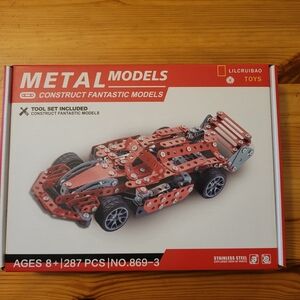 Metal Racing Car Building Set - Red